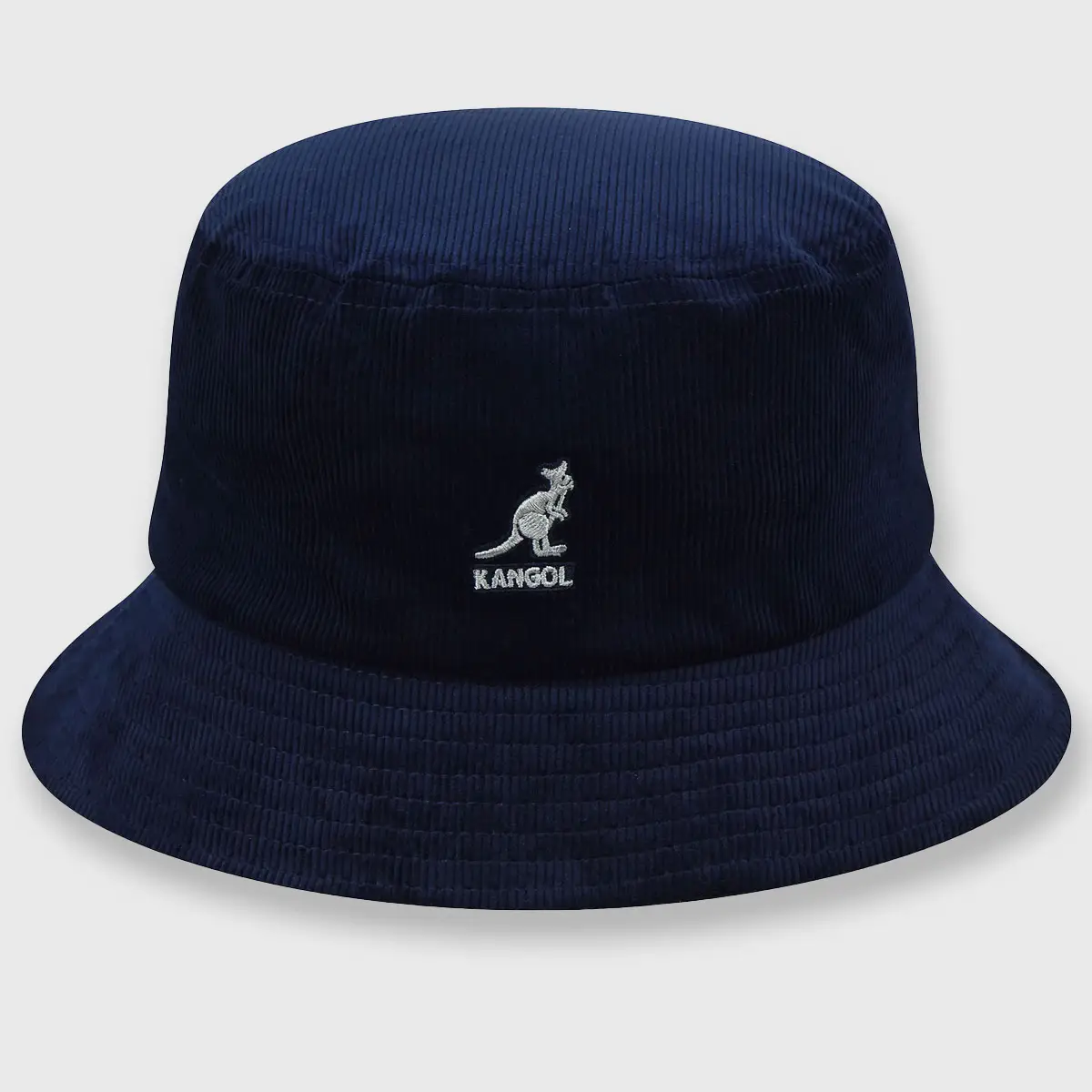 Navy corduroy bucket voorkant.