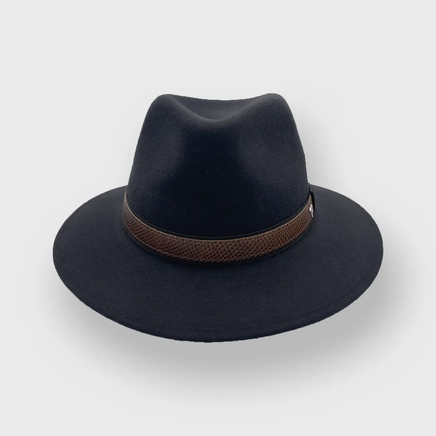 Traveller chapeau pliable en feutre de poil anthracite Panizza, avant