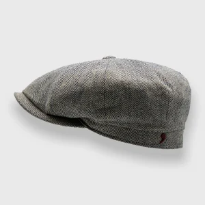 "The Mechanic" Silk cap gray with herringbone Alfonso D'este