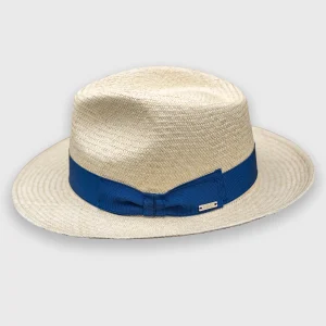 "The Don" chapeau panama classique avec bande bleue Fernandez