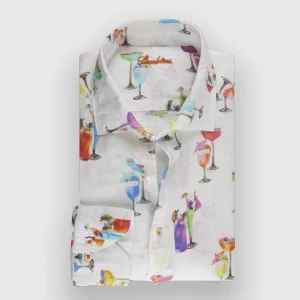 Chemise en lin à paternité cocktail