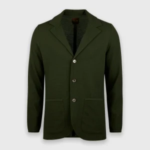 Blazer texturé en laine mérinos vert