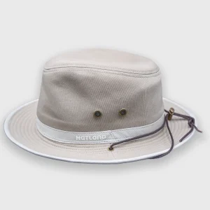 "The traveler" cotton hat with drawstring off-white Hatland