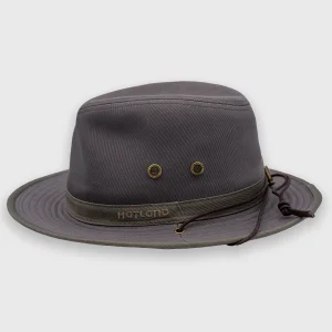 "The traveler" cotton hat with drawstring gray Hatland