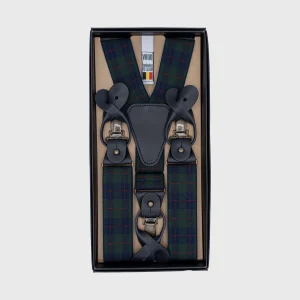 Bretelles larges à motif tartan écossais