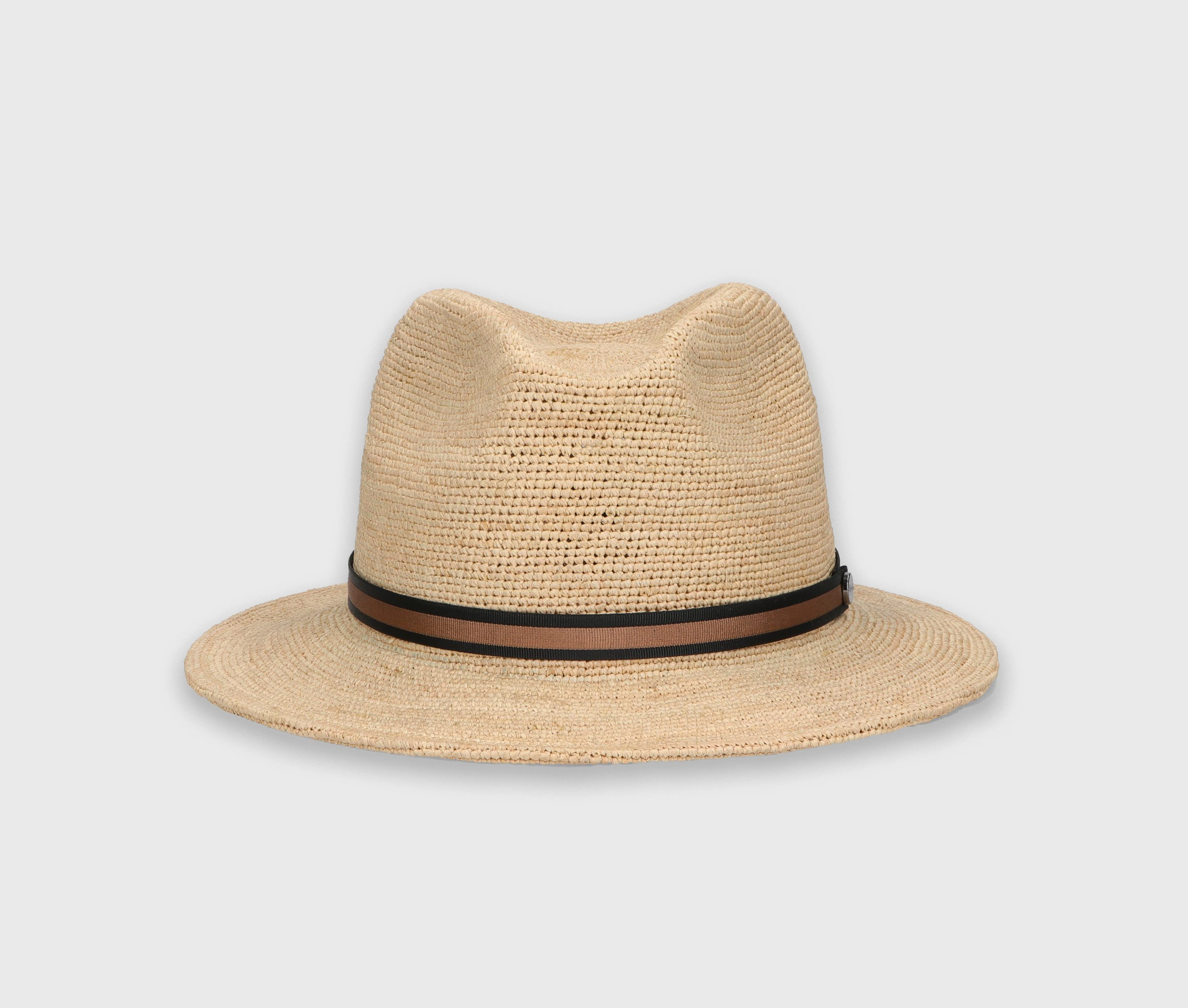 "The saint tropez" chapeau d'été en raphia enroulable, ruban moka-noir Borsalino – Image 2