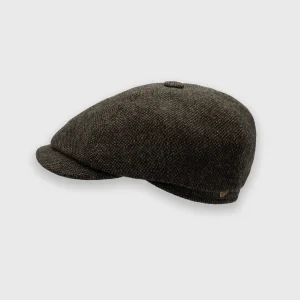 Casquette newspaper boy en laine vierge brune de la marque Mayser, sur la boutique Harbor of Men, vignette