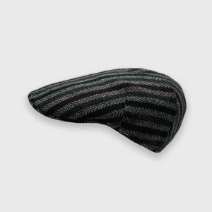 "The driver" Casquette en laine à chevrons et rayures Portaluri