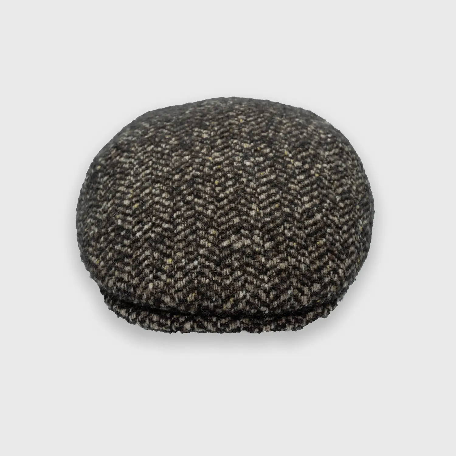 Speckled wool cap with herringbone by Alfonso D'este on Harbor of Men, front