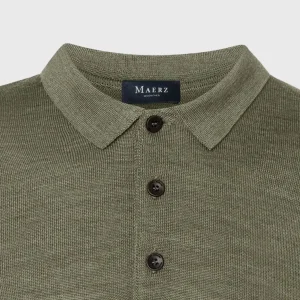 Pull boutonné vert cendré de la marque Maerz, sur la boutique Harbor of Men, avant