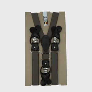 Bretelles en cuir noir