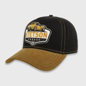 bseball pet snapback met gele corduroy klep en denim body van het merk Stetson op Harbor of men
