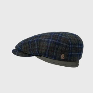 Classic cap in the newspaper boy shape with a multicolor grid pattern by Mayser, on the Harbor of Men webshop