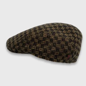 Casquette plate aux tons bruns en tissu à tissage rustique de la marque Alfonso D'este, sur la boutique Harbor of Men, vignette.
