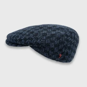 Casquette plate noire et bleue en tissu à tissage rustique de la marque Alfonso D'este, sur la boutique Harbor of Men, vignette