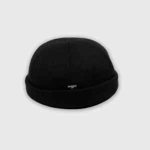 Black docker beanie made from viscose by Marone