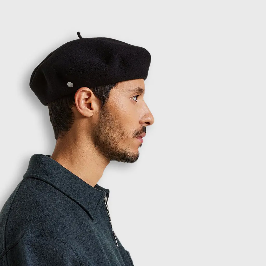 Béret Eridan noir Laulhère, avec mannequin 1