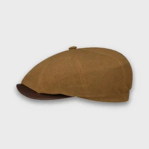 Casquette newspaper boy de la marque Stetson, en coton ciré.