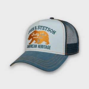 Trucker Pet met Beer van het merk Stetson. Blauw.