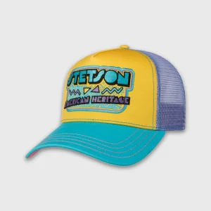 truckerpet met 90's vibe kleuren van het merk Stetson.