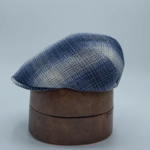 Casquette plate de forme ergonomique moderne à carreaux bleus et blancs, de la marque Marone, vignette