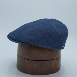 Flat cap met moderne ergonomische vorm in het blauw van het merk Marone Thumbnail.