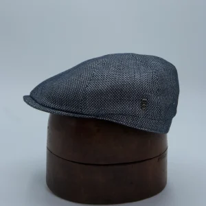 Casquette plate six panneaux gris moucheté, en lin et coton, de la marque City Sport, vignette.