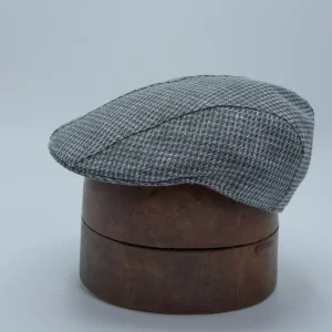 Casquette plate étroite en lin et coton texturés, de la marque Portaluri, vignette