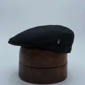 Casquette plate étroite en lin noir de la marque City Sport, vignette