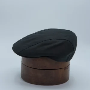 Casquette plate étroite noire, en lin de la marque Portaluri, vignette