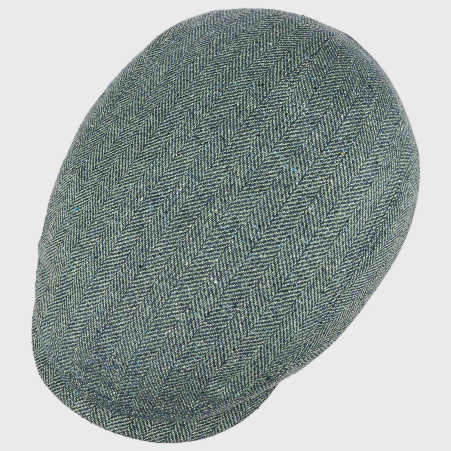 Casquette plate The handler en soie, vert bleu, Stetson, vue de dessus.