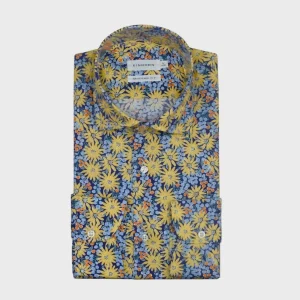 Chemise à motif floral jaune et bleu, de la marque Einhorn.