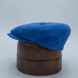 Casquette newspaper boy en lin bleu de la marque City Sport, vignette.