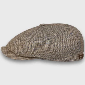 Casquette newspaper boy en mélange de coton, laine, lin et soie de la marque Stetson.
