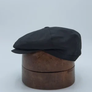 Casquette newspaper boy en laine d'été noire, de la marque Portaluri, vignette