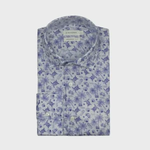 Chemise blanche à motifs tropicaux pour homme, de la marque Einhorn.