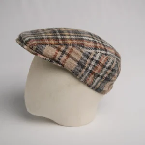 Ivy flatcap City Sport en tweed Donegal crème à motif tartan, thumbnail.