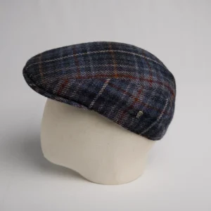 Ivy flatcap City Sport en tweed Donegal bleu à motif tartan, thumbnail.