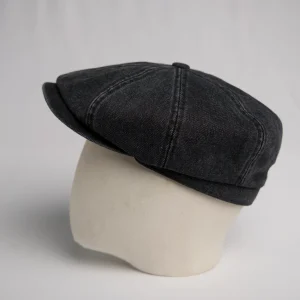 Casquette gavroche Stetson Hatteras en denim gris foncé, thumbnail