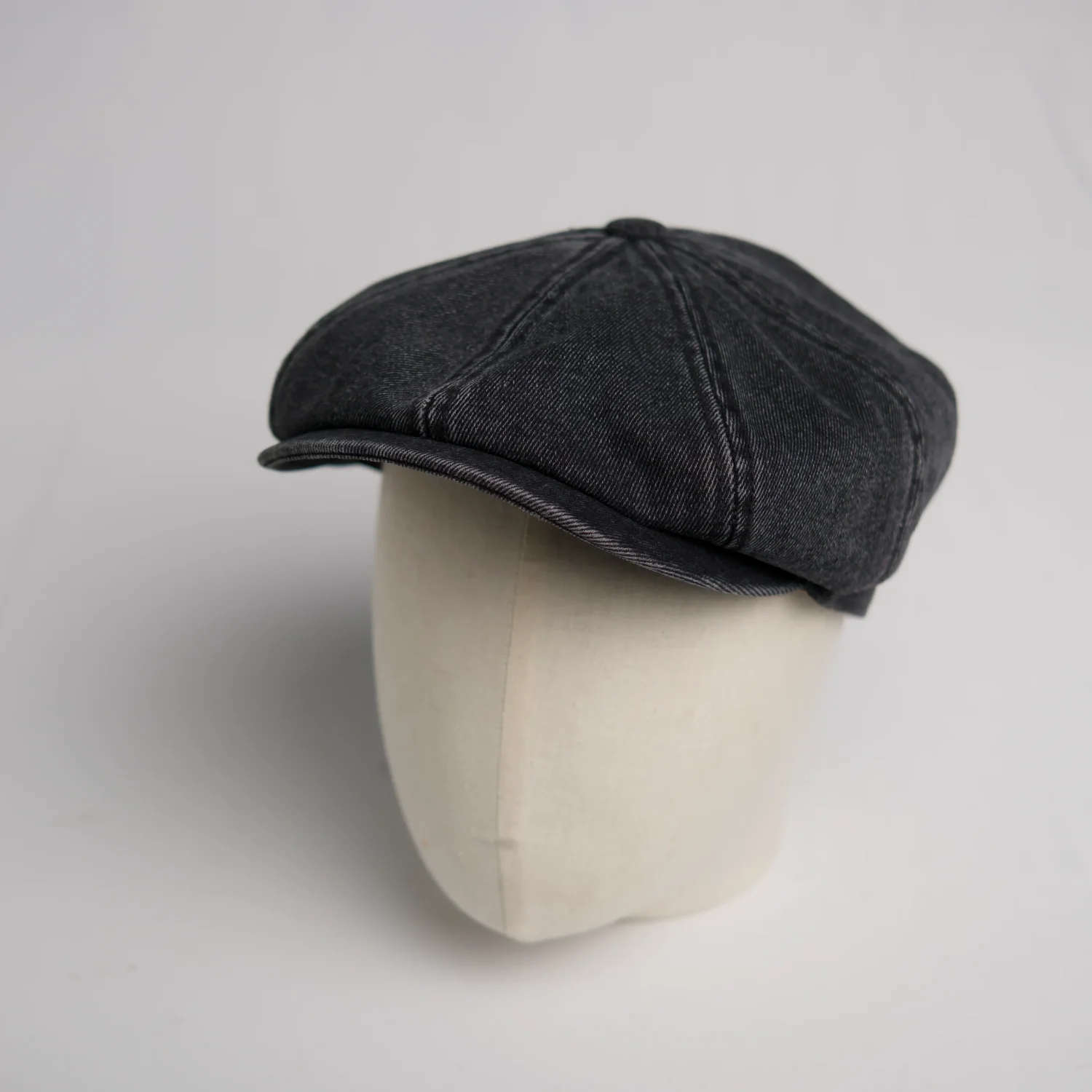 Casquette gavroche Stetson Hatteras en denim gris foncé, vue de côté